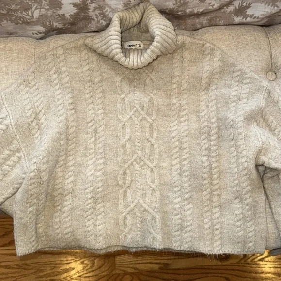 Nordstrom Open Edit XS Beige Turtleneck Sweater - Picture 4 of 5